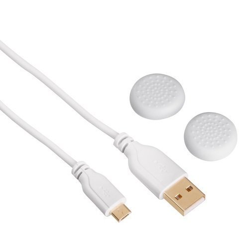 HAMA PS4 Charging Cable + Triggers White
