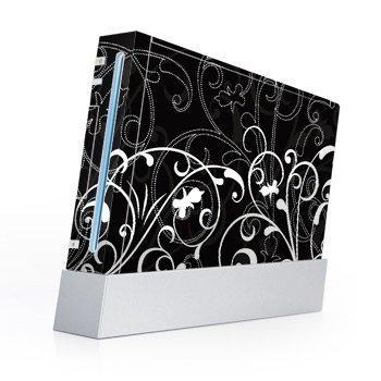 Nintendo Wii Skin B&W Fleur