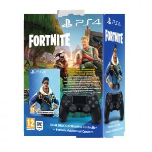 Playstation 4 Ps4 Dualshock 4 Peliohjain Musta+Fortnite Voucher