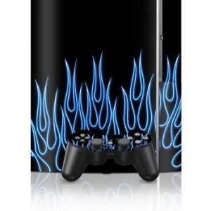 Sony PlayStation 3 Skin Neon Flames Blue